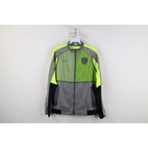 Nike Mens Small Distressed Spell Out Reflective Team USA Soccer Rain Jacket